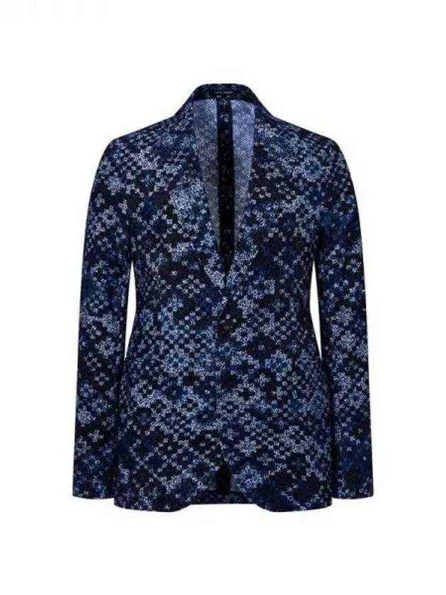 Men s Textured Multi Pattern Jacket Navy 271759 - EMPORIO ARMANI - BALAAN 1