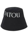 Logo Print Cotton Bucket Hat Black - PATOU - BALAAN 2