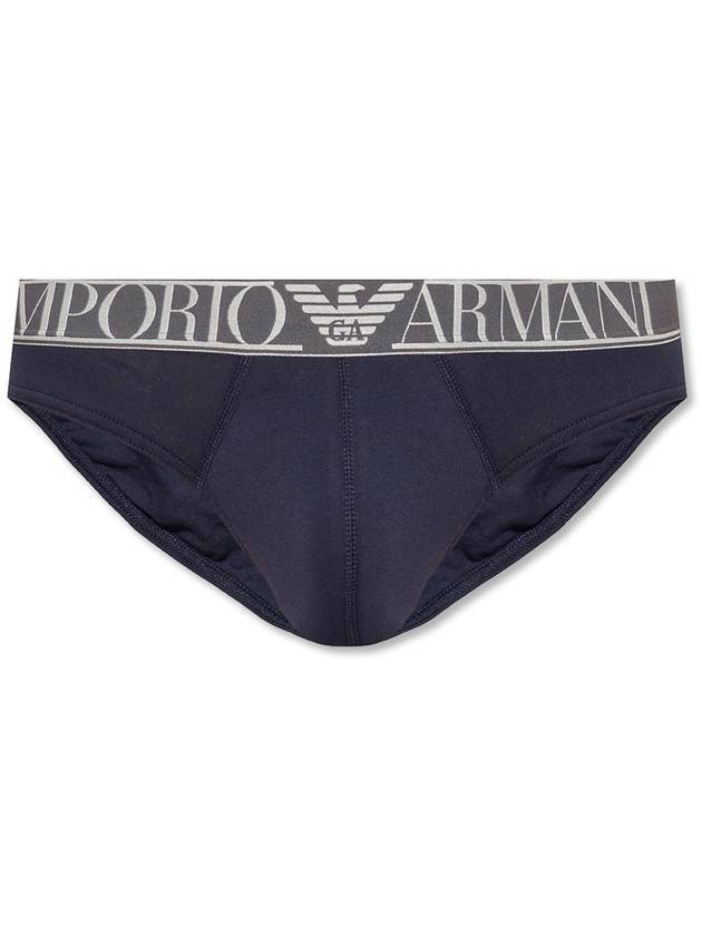 Men's Logo Band Boxer Triangle Panties Navy - EMPORIO ARMANI - BALAAN 1