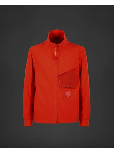 Logo Patch Shell-R Stand Collar Zip Up Jacket Red - CP COMPANY - BALAAN 1