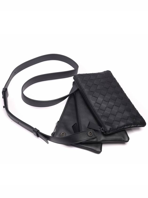 Triple Zipper Cross Bag Black - BOTTEGA VENETA - BALAAN 6