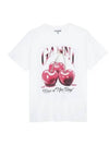 Basic Cherry Relax Jersey Short Sleeve T-Shirt White - GANNI - BALAAN 2