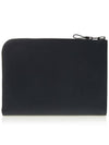 Logo Short Grain Leather Clutch Bag Black - TOM FORD - BALAAN 4