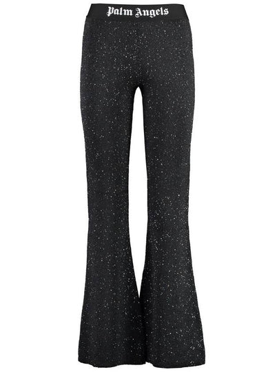 Black White Viscose Blend Trousers PWHG021E23KNI0011001 B0560956172 - PALM ANGELS - BALAAN 2