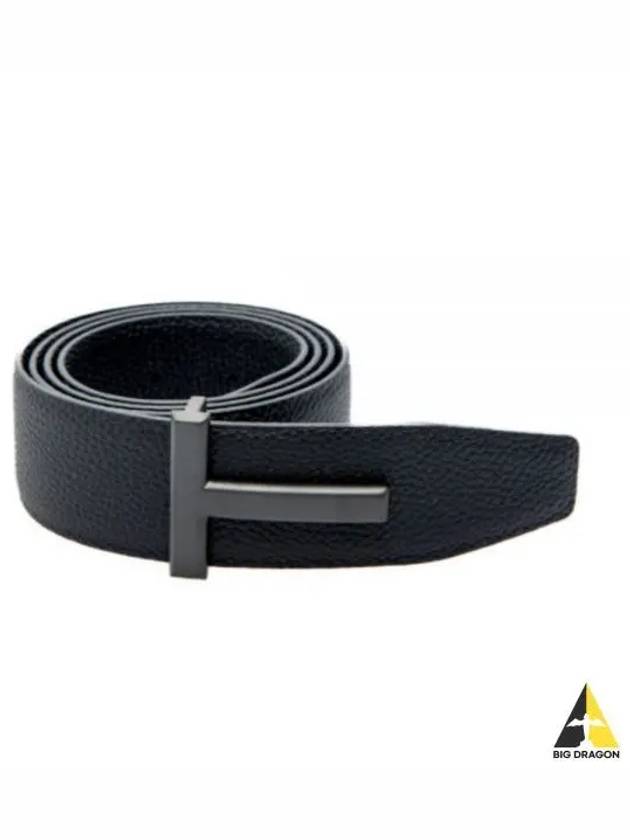 Men's Logo Reversible Leather Belt Black - TOM FORD - BALAAN 2