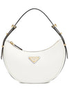 Arque Leather Shoulder Bag White - PRADA - BALAAN 3