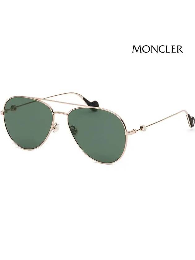 Eyewear Aviator Metal Sunglasses Gold Green - MONCLER - BALAAN 5