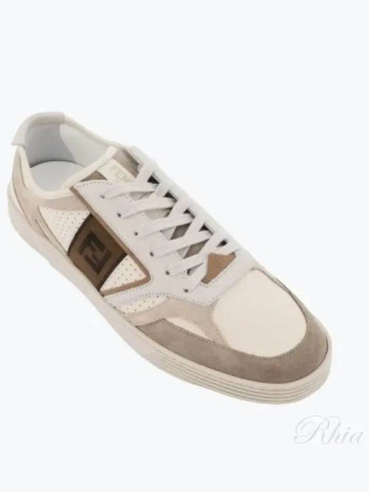 step leather low-top sneakers beige - FENDI - BALAAN 2