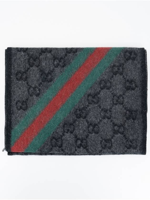 Alpaca Wool Muffler Charcoal - GUCCI - BALAAN 2