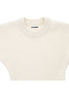 Crew Neck Ribbed Long Sleeve Wool Knit Top Ivory - JIL SANDER - BALAAN 4