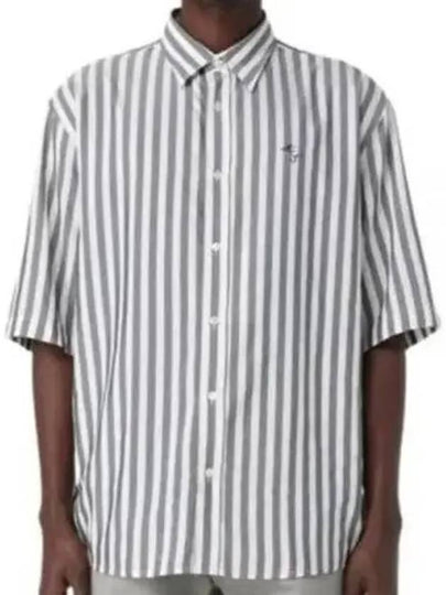 Stripe Button Up Short Sleeve Shirt White Black - ACNE STUDIOS - BALAAN 2