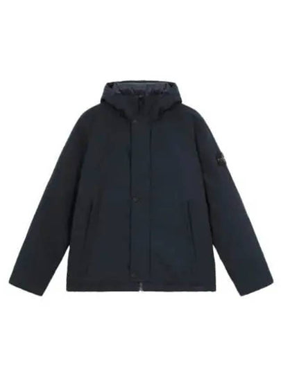 Techno Fabric Hooded Jacket Navy - STONE ISLAND - BALAAN 2