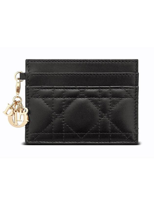 Lady Freesia 5 Slot Cannage Card Wallet Black - DIOR - BALAAN 1