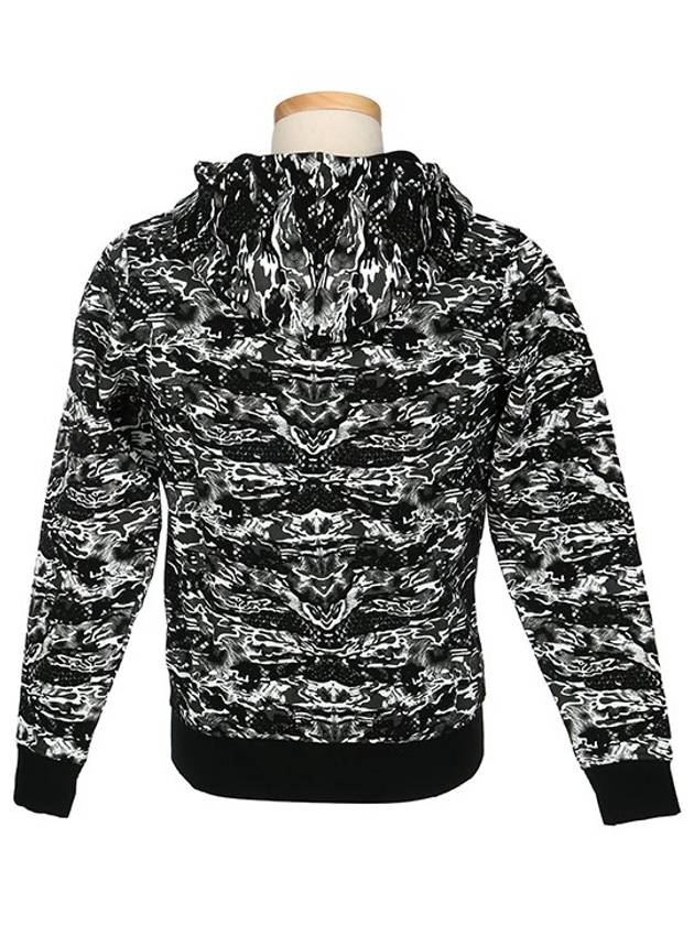 Pattern Cotton Zip-Up Hoodie Black - MARCELO BURLON - BALAAN 4