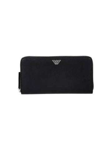 Men s Zipper Around Saffiano Wallet Black 270922 - EMPORIO ARMANI - BALAAN 1