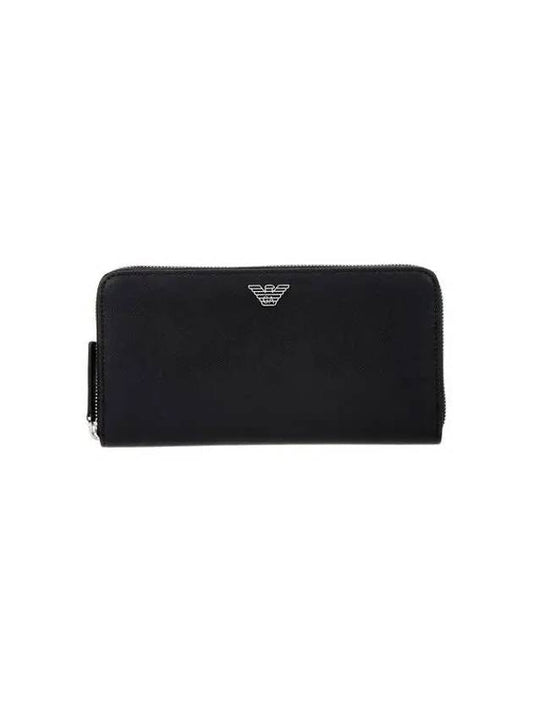 ARMANI 30 9 29 Men s Zipper Around Saffiano Wallet Black 270922 - EMPORIO ARMANI - BALAAN 1