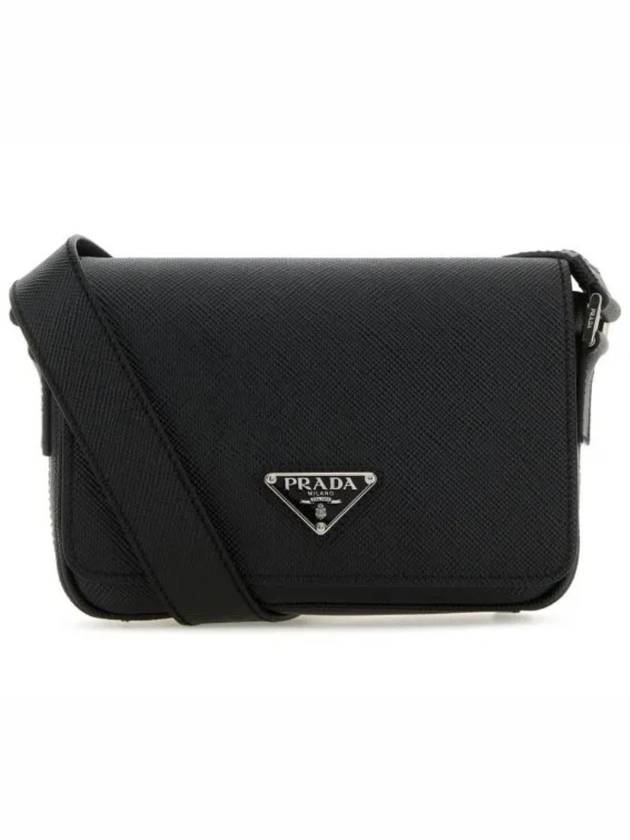 Saffiano Leather Shoulder Bag Black - PRADA - BALAAN 2