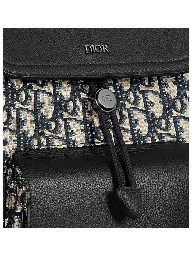 Saddle Oblique Jacquard Calfskin Backpack Beige Black - DIOR - BALAAN 6