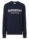 Jacquard Logo Wool Knit Top Navy - BURBERRY - BALAAN 5