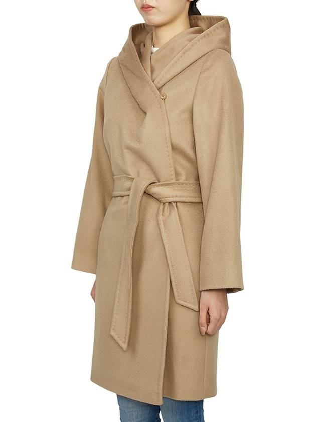 Newmang Hooded Single Coat Beige - MAX MARA - BALAAN 4