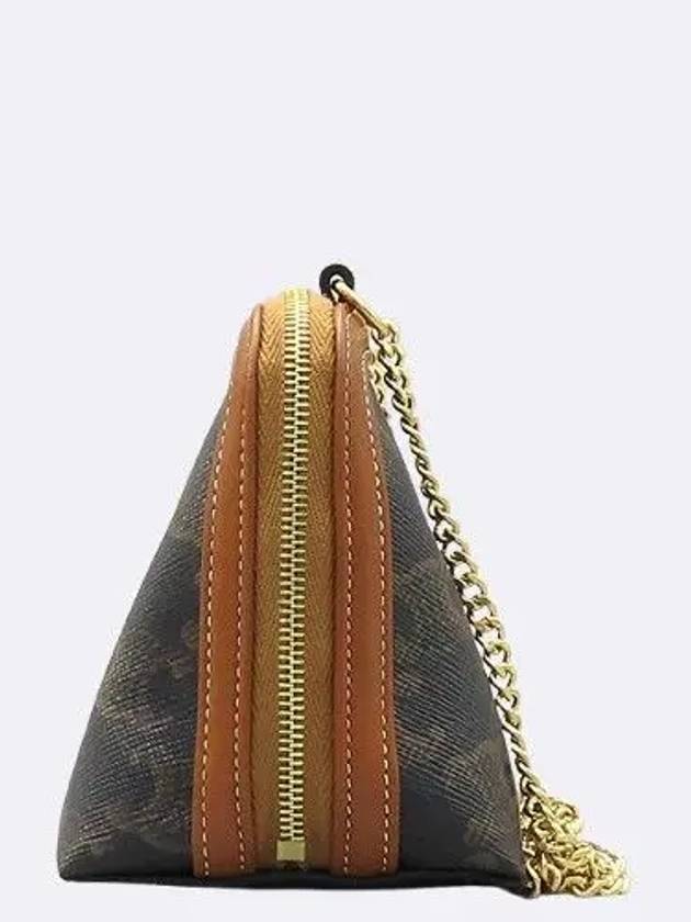 10E382CBX Triomphe Canvas Tan Lambskin Chain Clutch - CELINE - BALAAN 3