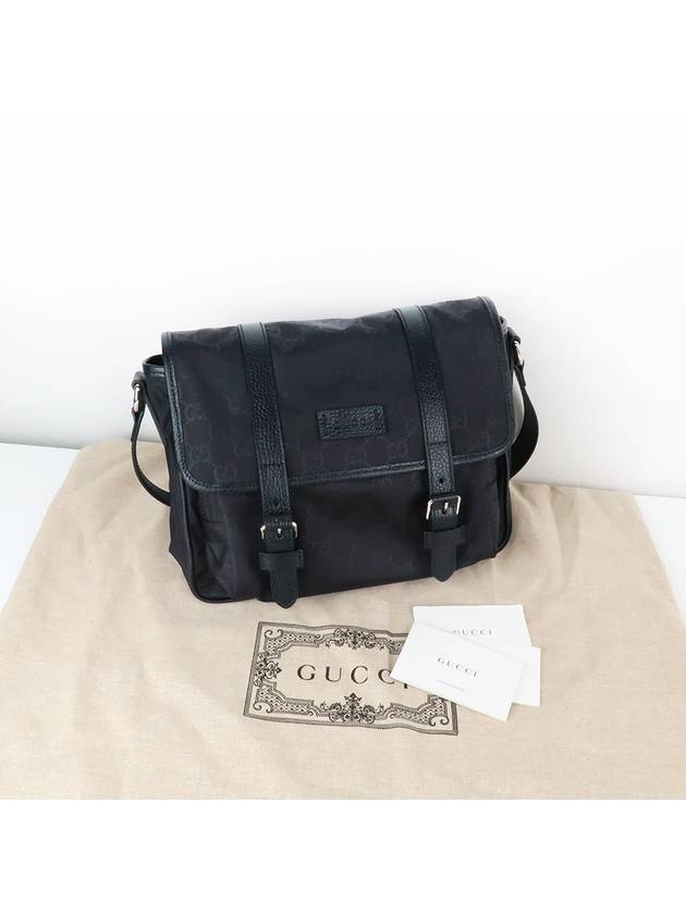 GG Microsima Nylon Messenger Bag Black - GUCCI - BALAAN 7