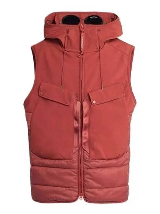 Shell R Mix Goggle Hooded Padded Vest Red - CP COMPANY - BALAAN 2