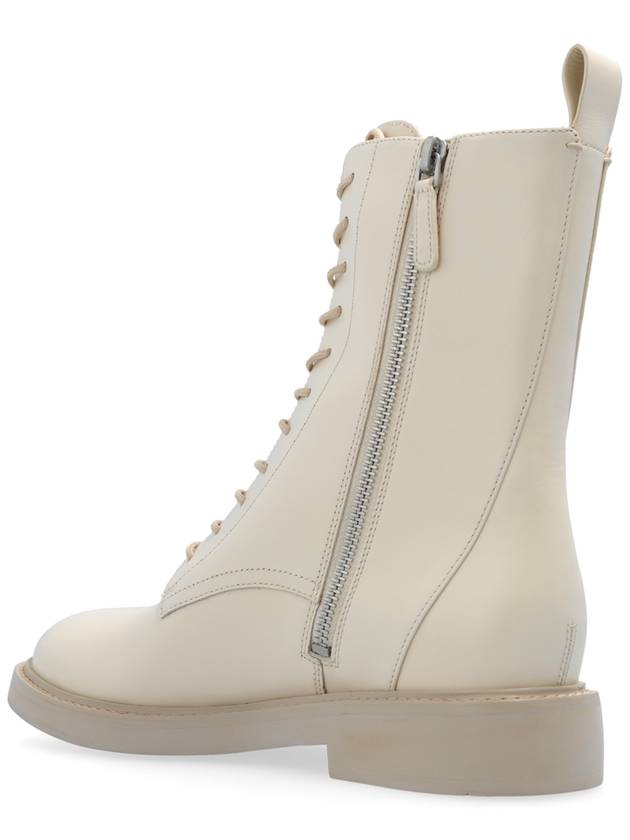 Tory Burch Leather Boots With Logo, Women's, Cream - TORY BURCH - BALAAN 5