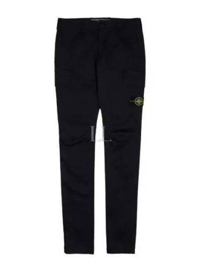 Logo Patch Cargo Straight Pants Black - STONE ISLAND - BALAAN 2