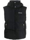 Classic Track Hooded Down Vest Black - PALM ANGELS - BALAAN 4