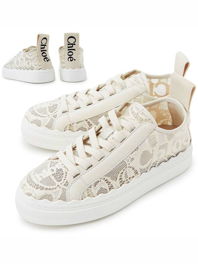 Lauren Lace Low Top Sneakers Mild Beige - CHLOE - BALAAN 2