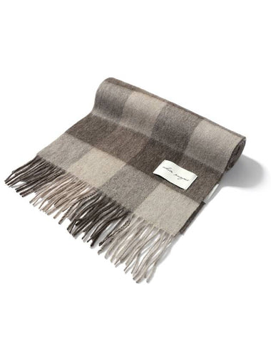 Pattern Virgin Wool Muffler Brown - WHITE PROJECT - BALAAN 1