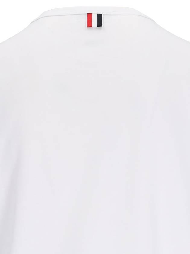 Floral Embroidered Short Sleeve T-Shirt White - THOM BROWNE - BALAAN 4