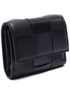 Intrecciato Tri-Fold Zip Half Wallet Black - BOTTEGA VENETA - BALAAN 4