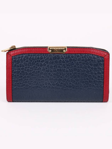 Alvington Navy two tone zipper long wallet - BURBERRY - BALAAN 1