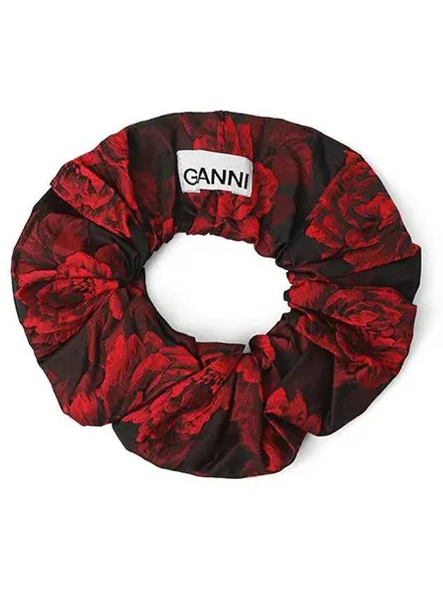 Botanical Jacquard Scrunchie High Risk Red - GANNI - BALAAN 5