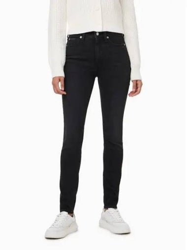 JEANS Women s High Rise Skinny Fit Black Brushed Denim J224678 1BY - CALVIN KLEIN - BALAAN 1