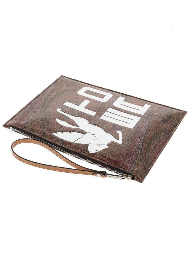 Paisley Pegasus Logo Clutch Bag Brown - ETRO - BALAAN 5