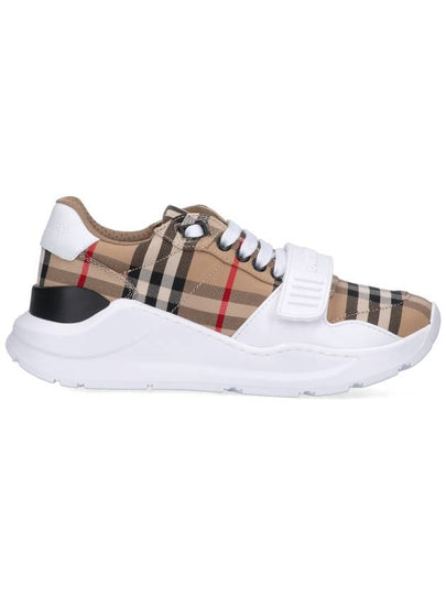 Vintage Check And Leather Sneakers White Archive Beige - BURBERRY - BALAAN 2