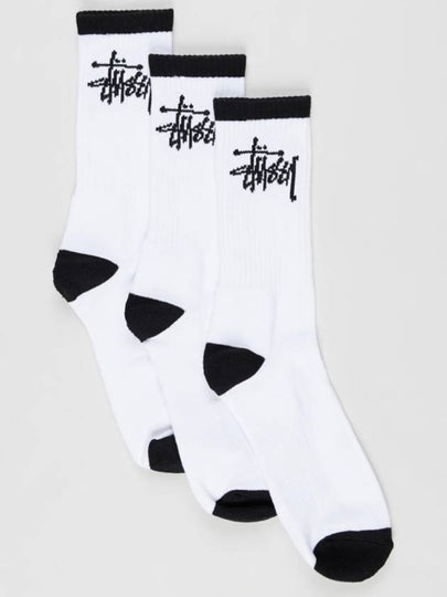 Men's Graffiti Logo Crew 3 Pack Socks White - STUSSY - BALAAN 2