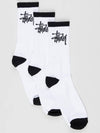 Men's Logo Crew 3 Pack Socks White - STUSSY - BALAAN 3