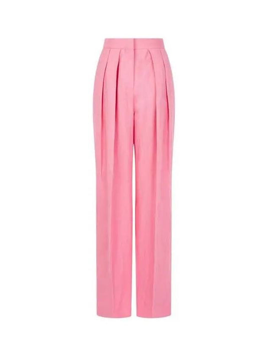 Linen blend pleated pants pink - STELLA MCCARTNEY - BALAAN 1