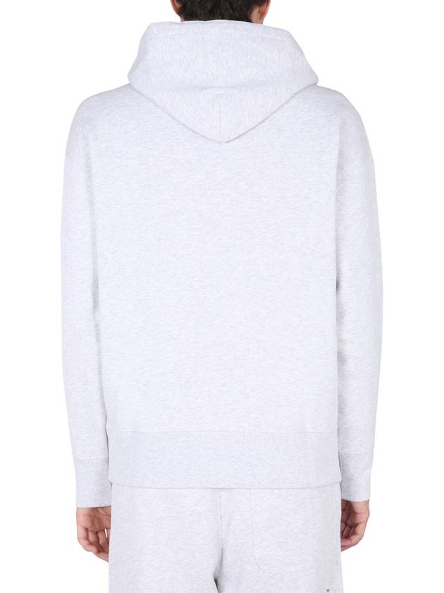 Milan Brushed Logo Cotton Hoodie Light Grey - MSGM - BALAAN 3