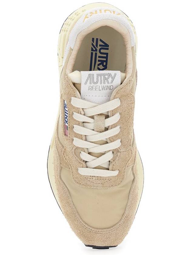 'Reel Wind' Beige Low Top Sneakers With Logo Detail In Suede Woman - AUTRY - BALAAN 4