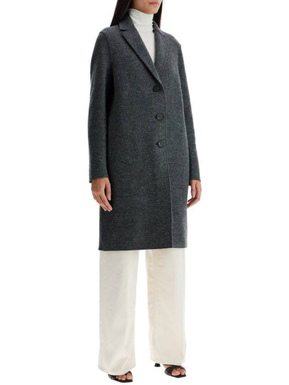 single-breasted wool coat in boiled - HARRIS WHARF LONDON - BALAAN 2