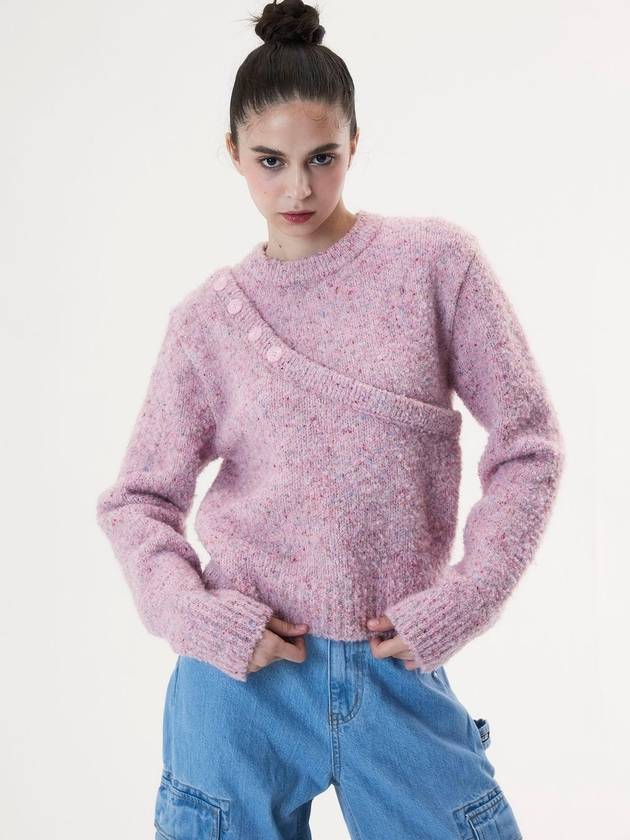 Asymmetric Layered Crop Knit Top Pink - MSKN2ND - BALAAN 1