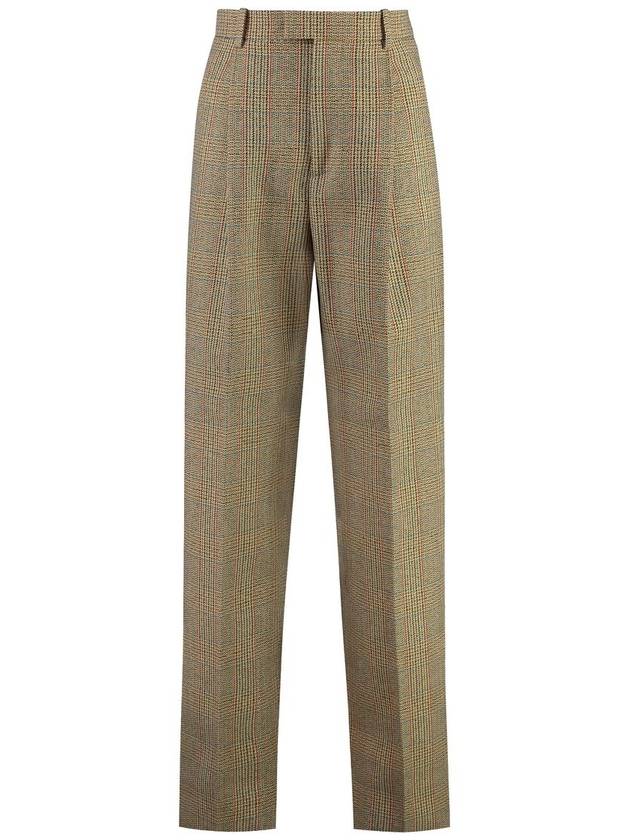 Check High Waist Pants Beige - BOTTEGA VENETA - BALAAN 2