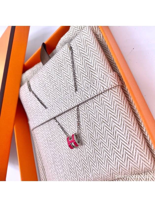 Mini Pop H Pendant Necklace Rose Extreme - HERMES - BALAAN 4