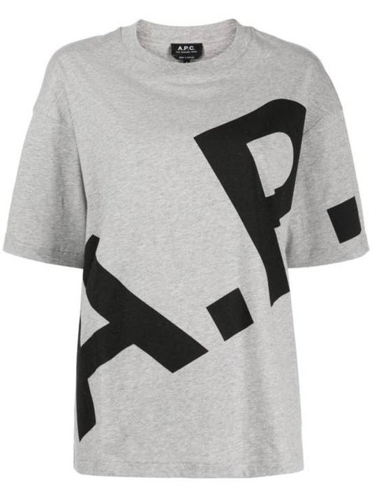 Cory All Over Logo Short Sleeve T-Shirt Grey - A.P.C. - BALAAN 1