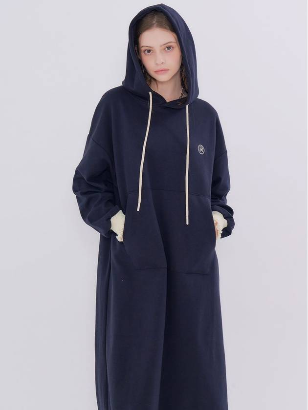 Shirring Hooded Long Dress Navy - METAPHER - BALAAN 5